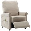 vidaXL Fauteuil de massage Cr&egrave;me Tissu