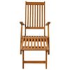 vidaXL Chaise de terrasse avec repose-pied Bois d'acacia solide