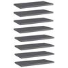vidaXL Panneaux biblioth&egrave;que 8pcs Gris brillant 40x20x1,5cm Agglom&eacute;r&eacute;