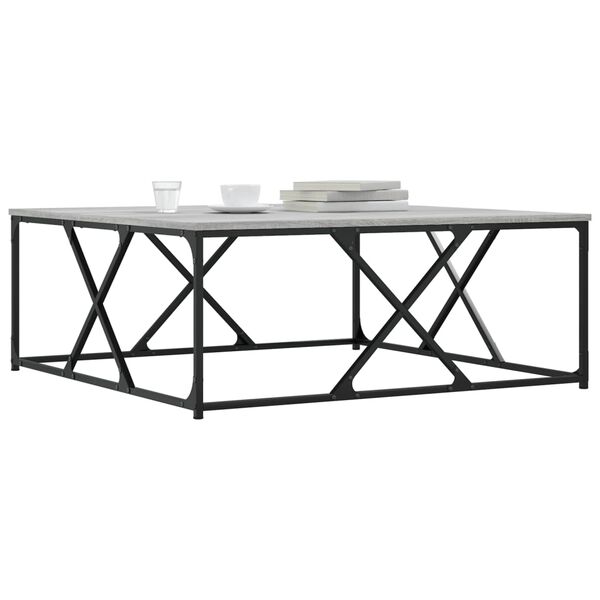 vidaXL Table basse sonoma gris 100x100x40 cm bois d'ing&eacute;nierie