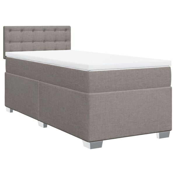 vidaXL Sommier &agrave; lattes de lit avec matelas Taupe 80x200 cm Tissu