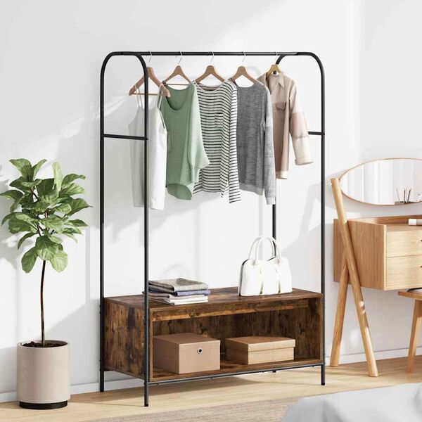 vidaXL Porte-vêtements Chêne brun 100 x 44 x 160 cm Bois d'ingénierie