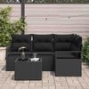 vidaXL Ensemble de Canap&eacute;s avec coussin 5 pcs Noir polyrotin