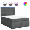 vidaXL Sommier &agrave; lattes de lit avec matelas Gris fonc&eacute; 140x190cm Tissu