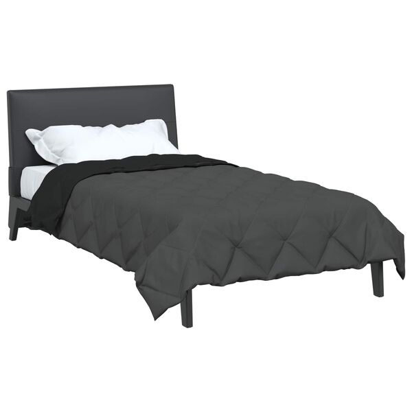 vidaXL Duvet d'&eacute;t&eacute; simple Noir et anthracite 220 x 140 cm Microfibre