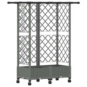 vidaXL Lit &Eacute;lev&eacute; avec Treillis et Toit Gris clair 124 x 40 x 127 cm PP
