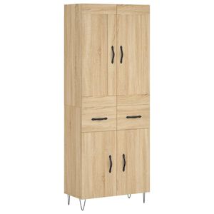 vidaXL Buffet haut Ch&ecirc;ne sonoma 69,5x34x180 cm Bois d'ing&eacute;nierie