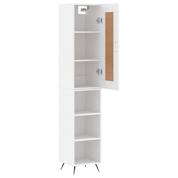 vidaXL Buffet haut Blanc 34,5x34x180 cm Bois d'ing&eacute;nierie