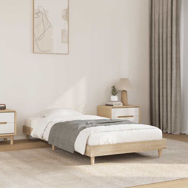 vidaXL Cadre de lit sans matelas ch&ecirc;ne sonoma 75x190 cm