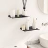 vidaXL &Eacute;tag&egrave;re flottante 2 pcs Noir 30 x 17,5 x 2,5 cm Acier