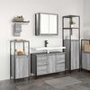 vidaXL Ensemble de mobilier de salle de bain 3 pcs Gris sonoma et Noir