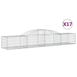 vidaXL Paniers &agrave; gabions arqu&eacute;s 17 pcs 300x50x40/60 cm fer galvanis&eacute;