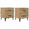 vidaXL Armoire de lit 2 pcs Ch&ecirc;ne artisanal 40 x 35 x 47,5 cm