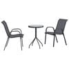 vidaXL Ensemble bistro de jardin 3 pc Gris Acier