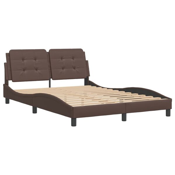vidaXL Cadre de lit sans matelas Zadar marron 140x190 cm similicuir