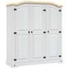 vidaXL Garde-robe avec 3 portes Gamme Corona pin mexicain Blanc