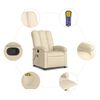vidaXL Fauteuil de massage inclinable Cr&egrave;me Tissu