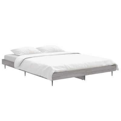 vidaXL Cadre de lit sans matelas sonoma gris 140x190 cm