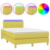 vidaXL Sommier &agrave; lattes de lit avec matelas LED Vert 120x200 cm Tissu