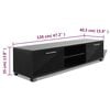 vidaXL Meuble TV Noir brillant 120x40,5x35 cm