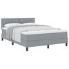 vidaXL Lit &agrave; ressorts avec matelas Gris clair 140 x 190 cm tissu