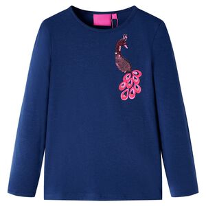 T-shirt pour enfants &agrave; manches longues bleu marine 92