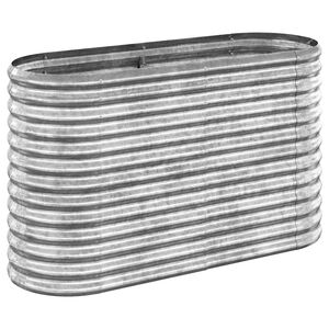 vidaXL Lit sur&eacute;lev&eacute; de jardin Acier galvanis&eacute; Argent&eacute;