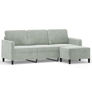 vidaXL Canap&eacute; &agrave; 3 places avec repose-pieds Vert fonc&eacute; 180 cm Velours