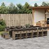 vidaXL Ensemble &agrave; manger de jardin 17 pcs et coussins r&eacute;sine tress&eacute;e