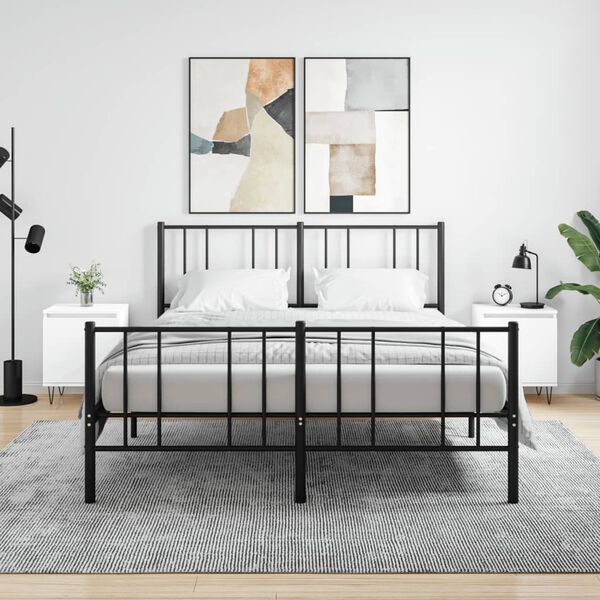 vidaXL Tables de chevet 2 pcs blanc 40x30x50 cm bois d'ing&eacute;nierie