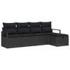 vidaXL Ensemble de canap&eacute; de jardin avec coussin 5 pcs Noir Poly rotin