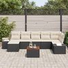 vidaXL Ensemble de canap&eacute; de jardin avec coussin 8 pcs Noir Poly rotin