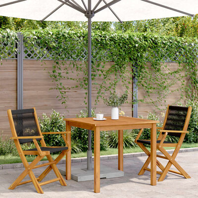 vidaXL Chaises de jardin lot de 2 noir bois d'acacia et polypropylène