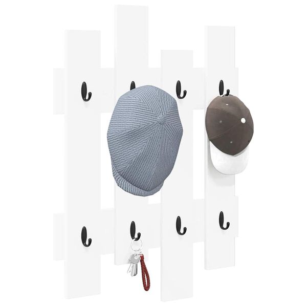 vidaXL Porte-manteau mural Blanc 60 x 3 x 82 cm Bois d'ing&eacute;nierie