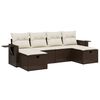 vidaXL Salon de jardin avec coussins 6 pcs marron r&eacute;sine tress&eacute;e