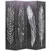 vidaXL Cloison de s&eacute;paration pliable 160 x 170 cm Plumes Noir et blanc