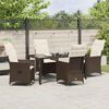 vidaXL Ensemble de salle &agrave; manger pour jardin 5 pcs Marron polyrotin