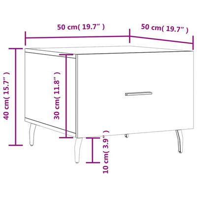 vidaXL Tables basses 2 pcs noir 50x50x40 cm bois d'ingénierie