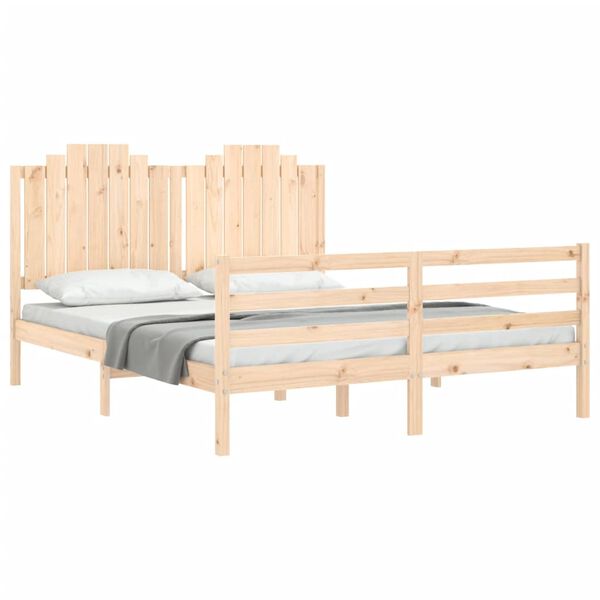 vidaXL Cadre de lit sans matelas 160x200 cm bois massif