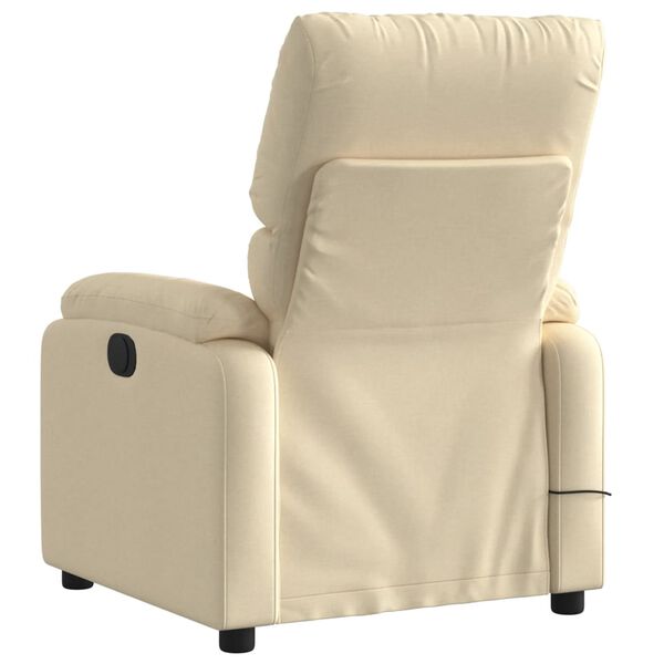 vidaXL Fauteuil inclinable de massage crème tissu