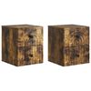vidaXL Cabinet de chevet mural 2 pcs Ch&ecirc;ne fum&eacute; 33 x 34,5 x 40 cm