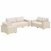 vidaXL Ensemble de Canap&eacute;s 3 pc Beige Tissu en lin m&eacute;lang&eacute;