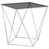 vidaXL Table basse Argenté et noir 50x50x55 cm Acier inoxydable