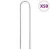 vidaXL Piquets de sol en forme de U 50 pcs 15x3,5 cm acier galvanisé