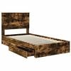 vidaXL Lit de Rangement Ch&ecirc;ne fum&eacute; 100 x 200 cm Bois d'ing&eacute;nierie