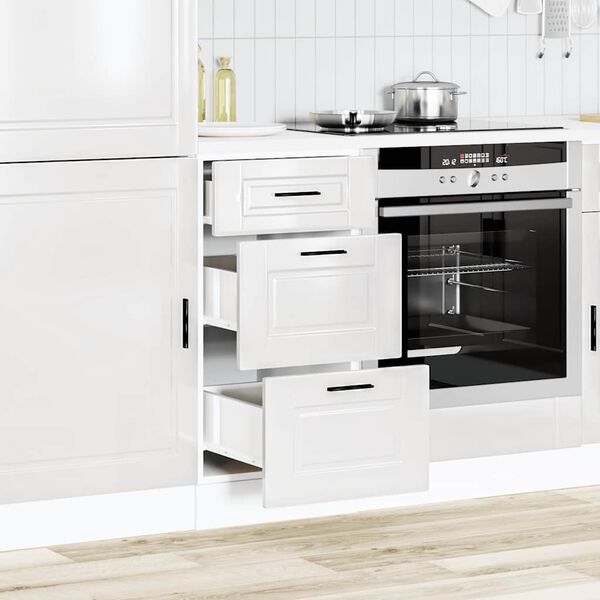 vidaXL Meuble bas de cuisine &laquo; Porto &raquo; Bois d'ing&eacute;nierie blanc brillant