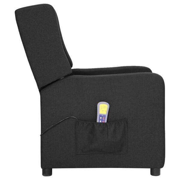 vidaXL Fauteuil de massage Noir Tissu
