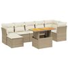 vidaXL Salon de jardin avec coussins 8 pcs beige r&eacute;sine tress&eacute;e