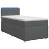 vidaXL Lit de box spring avec matelas et LED Gris fonc&eacute; 90 x 190 cm