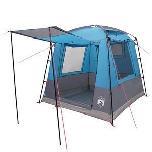 vidaXL Tente de f&ecirc;te 4 personne Bleu Polyester 185T avec rev&ecirc;tement PU